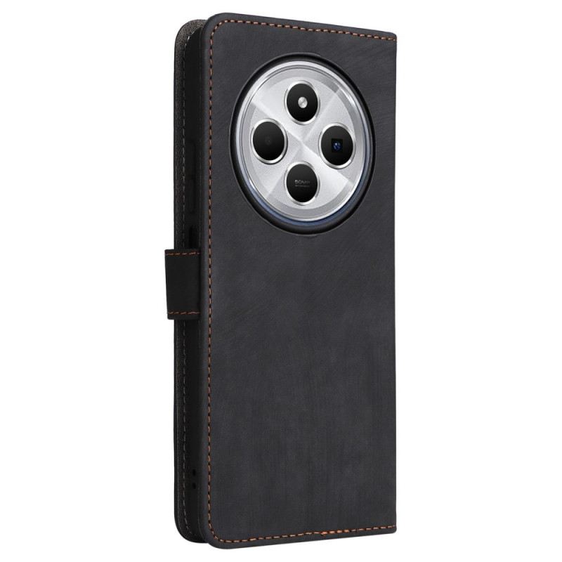 Bőrtok Poco C75 Velúr Hatású Rfid Blokkoló Pánttal