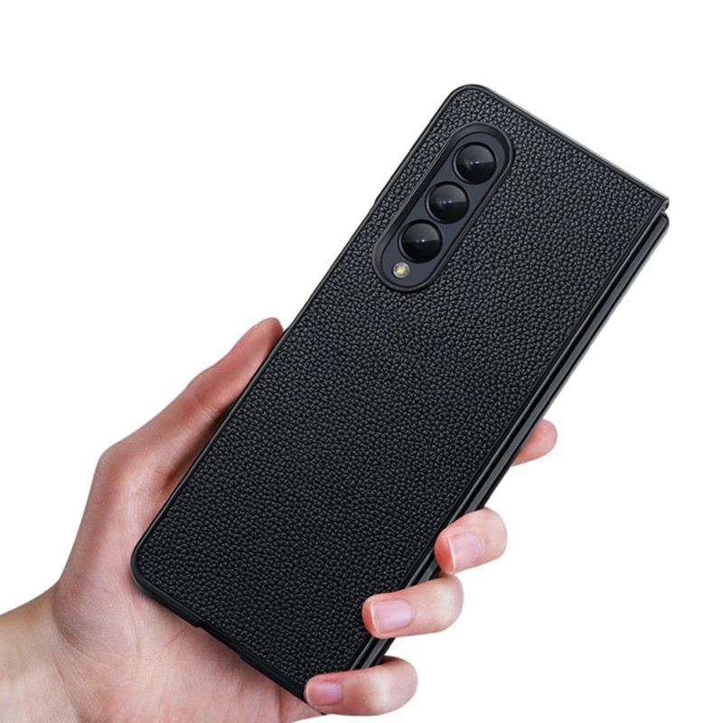 Telefontok Samsung Galaxy Z Fold 4 Litchi Valódi Bőr