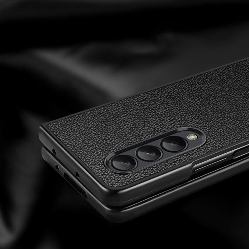 Telefontok Samsung Galaxy Z Fold 4 Litchi Valódi Bőr