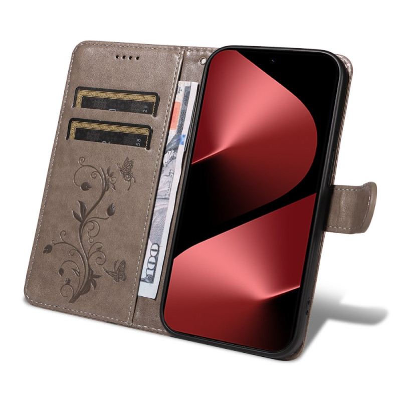 Bőrtok Huawei Pura 80 Pro Virágminta