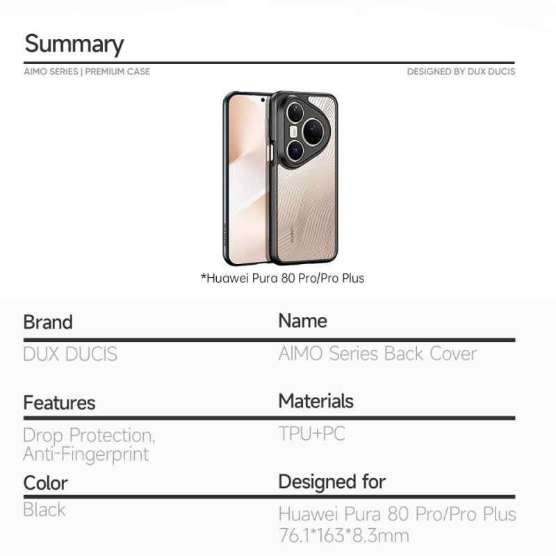 Tok Huawei Pura 80 Pro Aimo Sorozat Dux Ducis