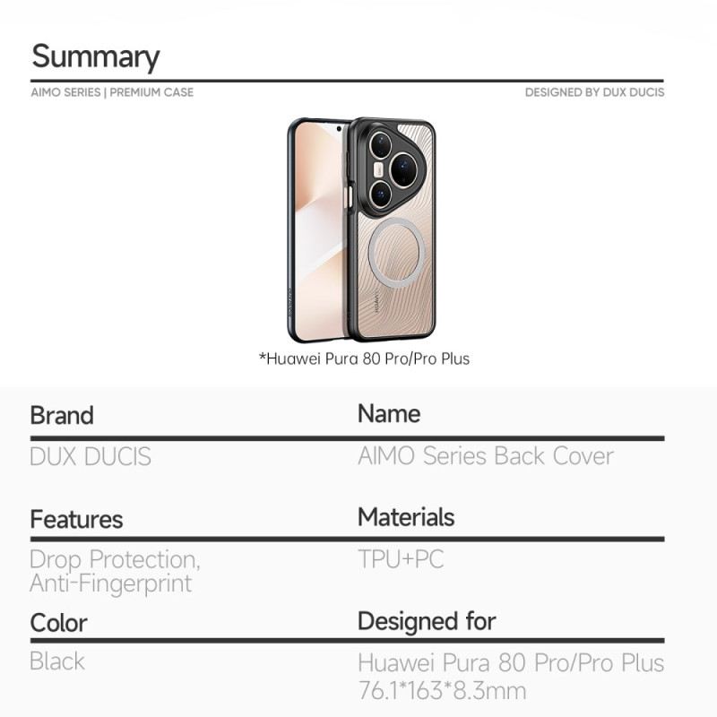 Tok Huawei Pura 80 Pro Magsafe Aimo Sorozat Dux Ducis