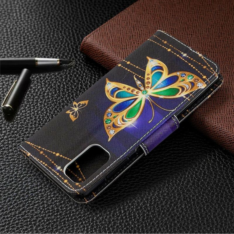 Fliptok / Bőrtok Samsung Galaxy A41 Pillangók Királyok