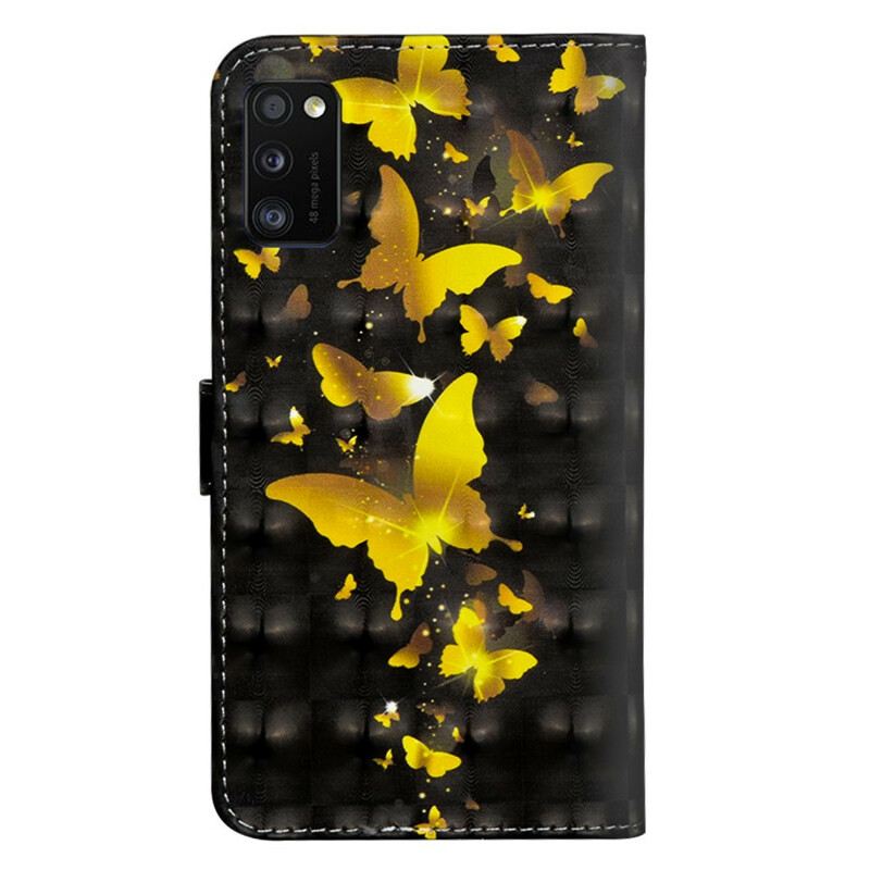Fliptok Samsung Galaxy A41 Sárga Pillangók