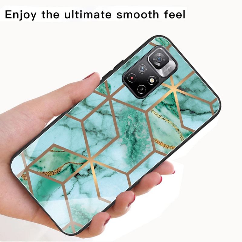 Tok Poco M4 Pro 5G Geometrikus Márvány Edzett Üveg