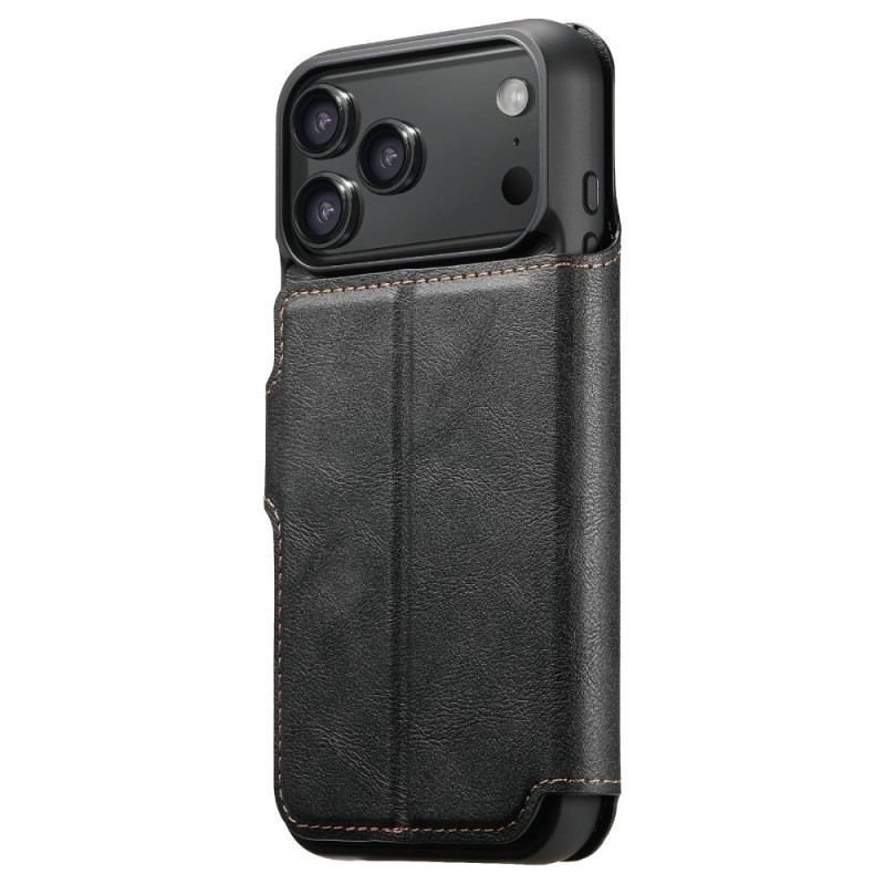 Bőrtok iPhone 17 Pro Mágneses Retró Levehető Tokkal