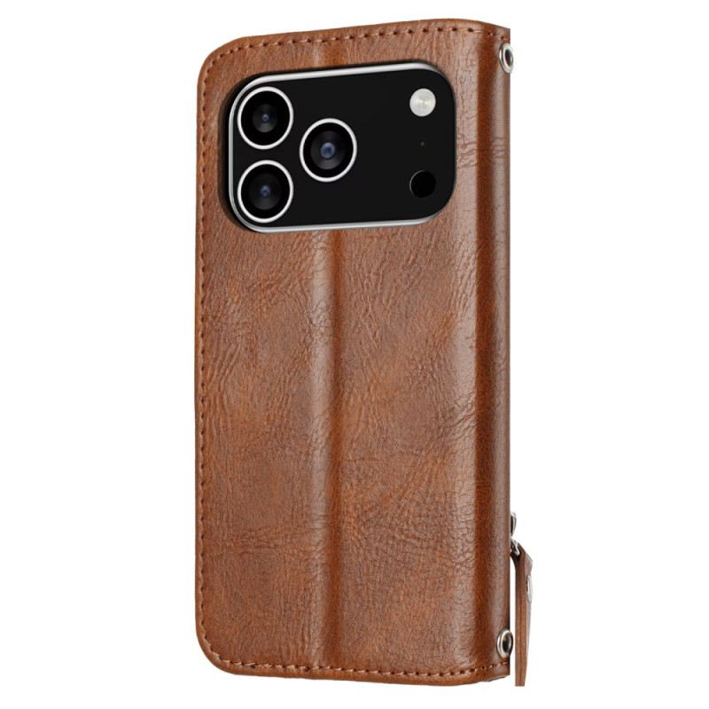 Bőrtok iPhone 17 Pro Retró Pántdizájn