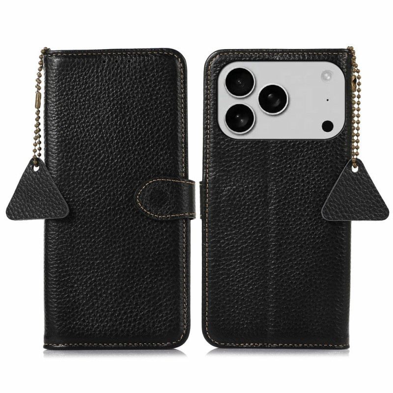 Fliptok iPhone 17 Pro Rfid-blokkoló Texturált Bőr