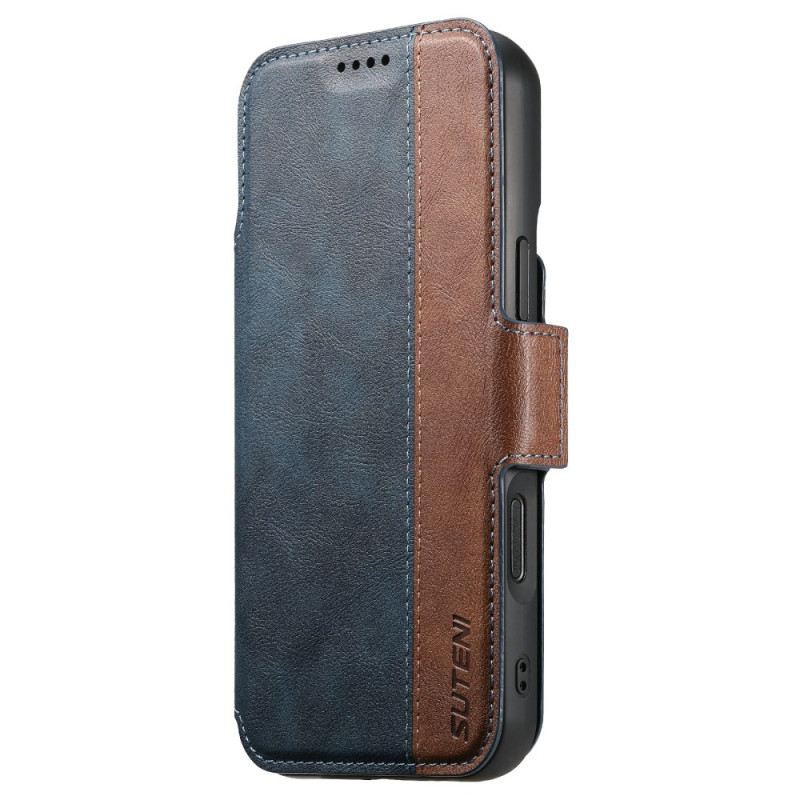 Kinyitható Bőrtok iPhone 17 Pro Magsafe Kéttónusú Levehető Tok