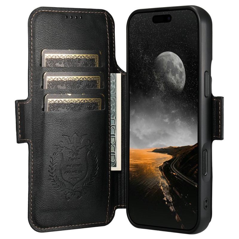 Kinyitható Bőrtok iPhone 17 Pro Magsafe Kéttónusú Levehető Tok