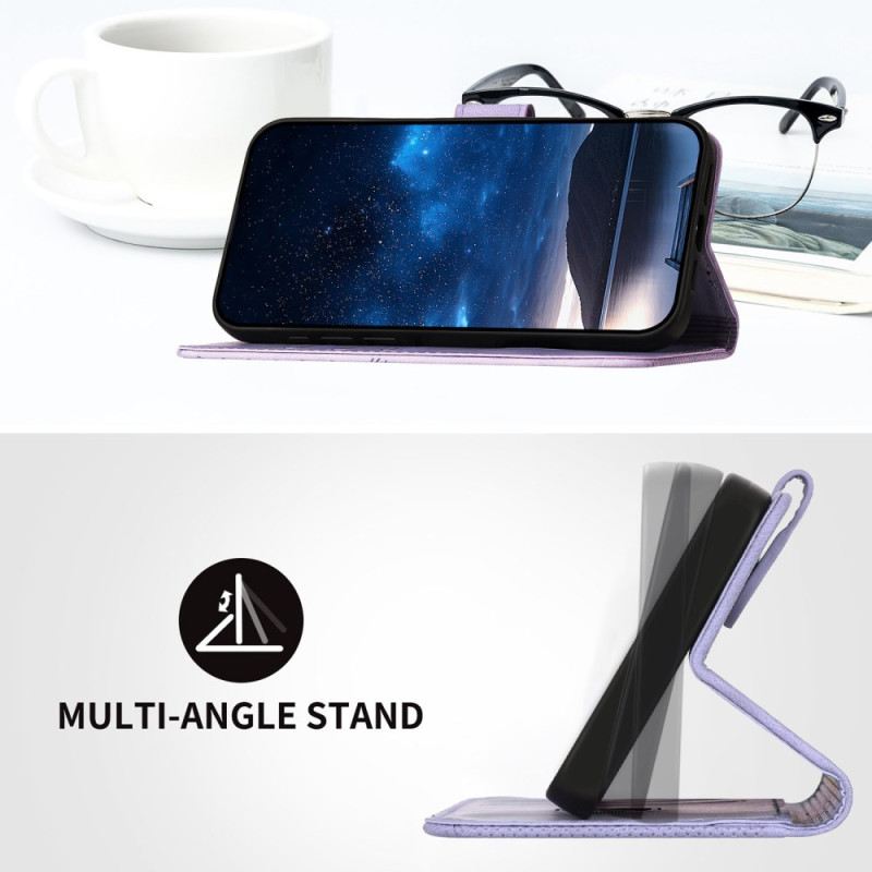 Bőrtok Xiaomi Redmi Note 14 Pro 4g Geometrikus Minta Pánttal