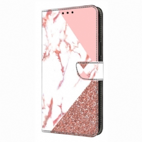 Bőrtok Xiaomi Redmi Note 14 Pro 4g Háromszög Alakú Márvány