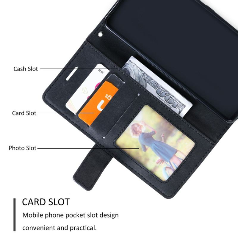 Bőrtok Xiaomi Redmi Note 14 Pro 4g Kétszínű Csíkokkal