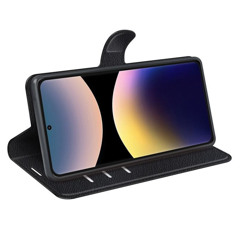 Bőrtok Xiaomi Redmi Note 14 Pro 4g Klasszikus Licsi Műbőr