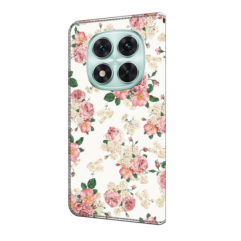 Bőrtok Xiaomi Redmi Note 14 Pro 4g Pünkösdi Rózsák