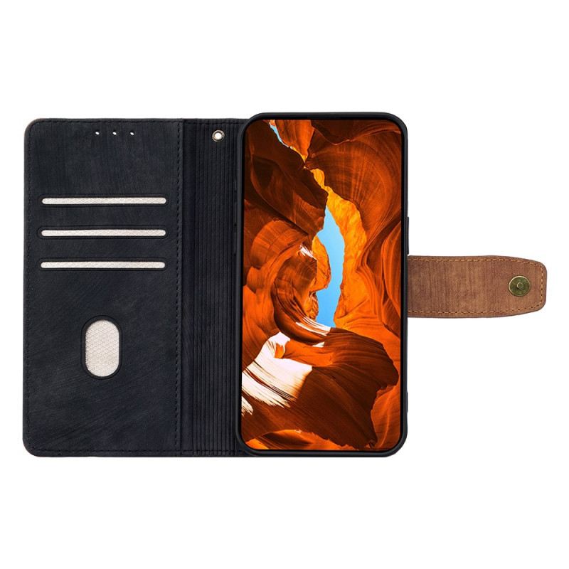 Bőrtok Xiaomi Redmi Note 14 Pro 4g Rfid Blokkoló Kétszínű Velúr Hatású