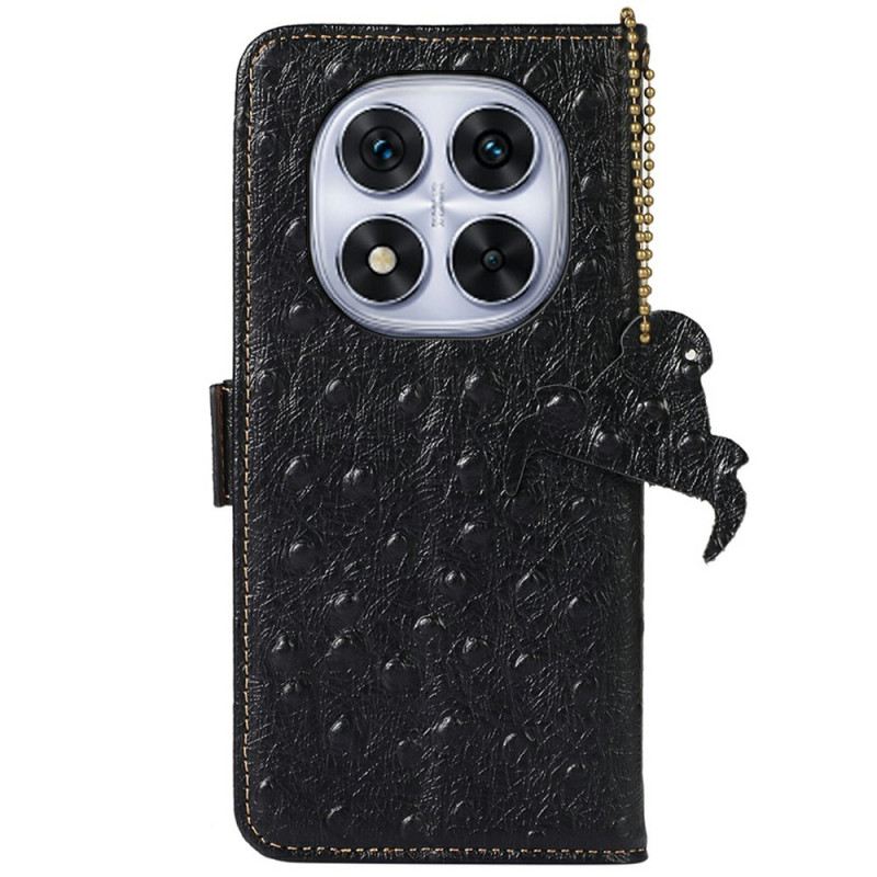 Bőrtok Xiaomi Redmi Note 14 Pro 4g Rfid-blokkoló Struccmintás Textúrájú Bőr