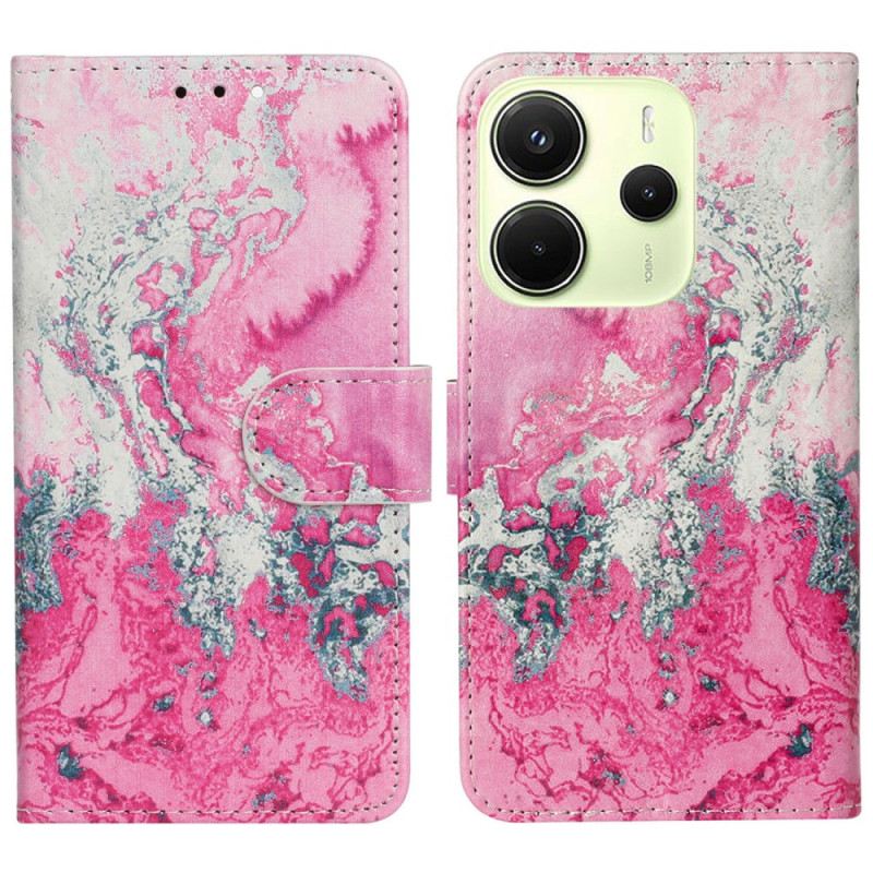 Bőrtok Xiaomi Redmi Note 14 Pro 4g Rózsaszín Márvány
