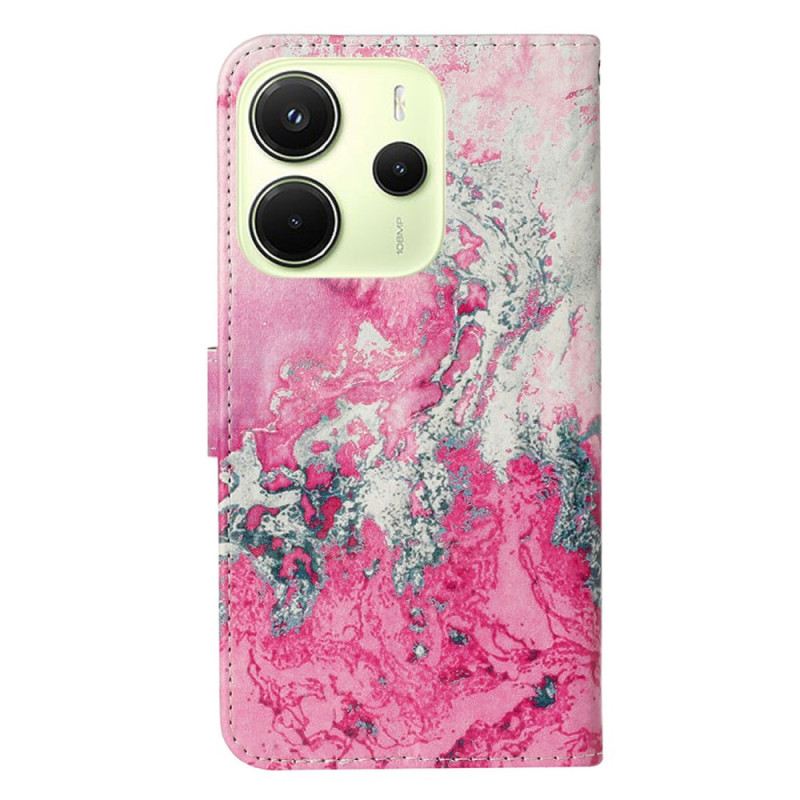 Bőrtok Xiaomi Redmi Note 14 Pro 4g Rózsaszín Márvány