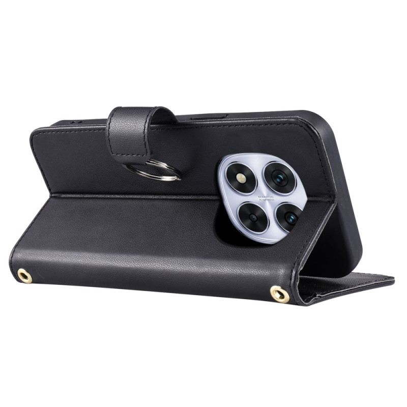 Bőrtok Xiaomi Redmi Note 14 Pro 4g Steppelt Pánttal És Vállpánttal