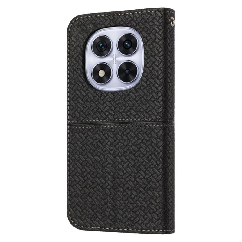 Bőrtok Xiaomi Redmi Note 14 Pro 4g Szőtt Textúra Pánttal