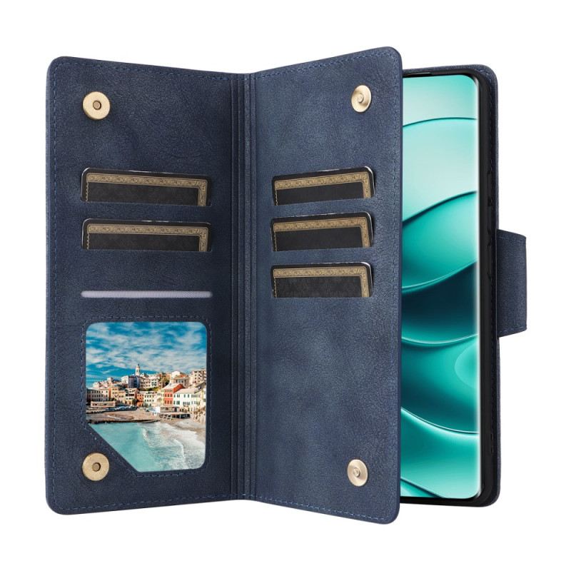 Fliptok Xiaomi Redmi Note 14 Pro 4g Cipzáras Pénztárca Pánttal