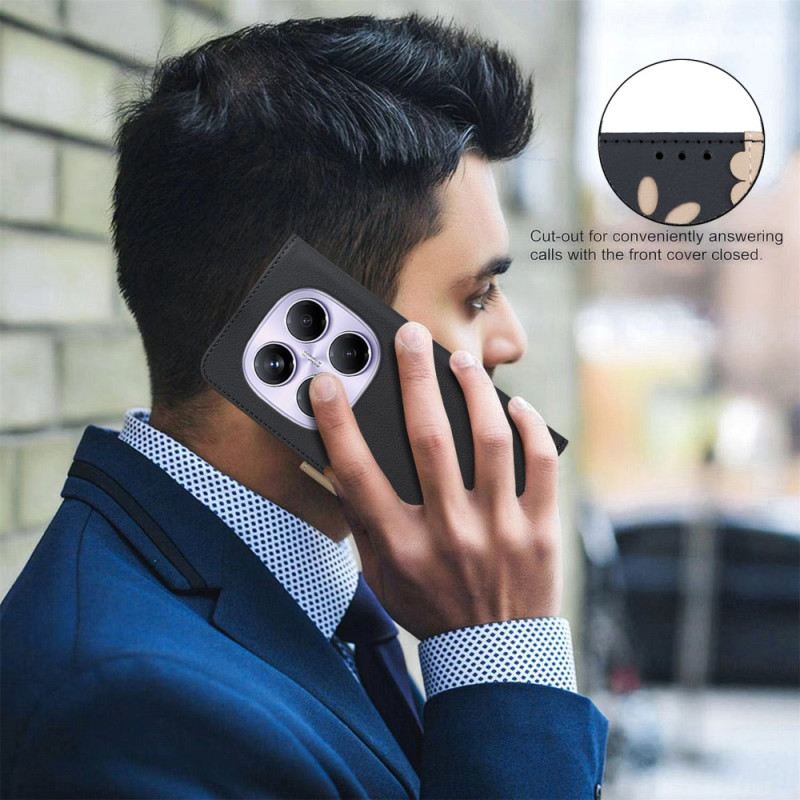 Kinyitható Bőrtok Xiaomi Redmi Note 14 Pro 4g Kétszínű Binfen Color