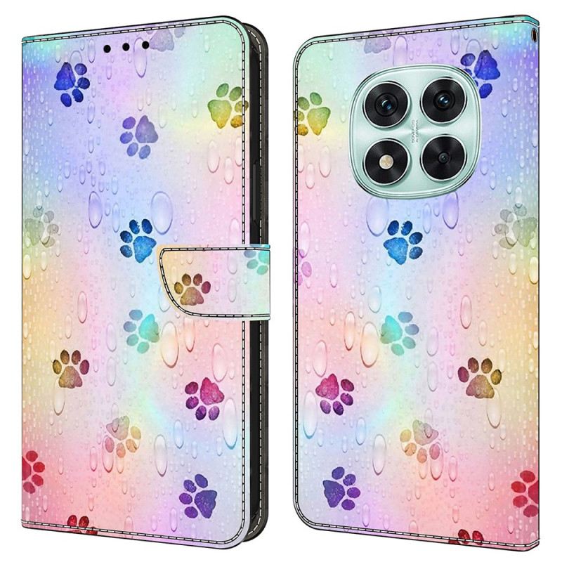 Kinyitható Bőrtok Xiaomi Redmi Note 14 Pro 4g Macskamancs-nyomok