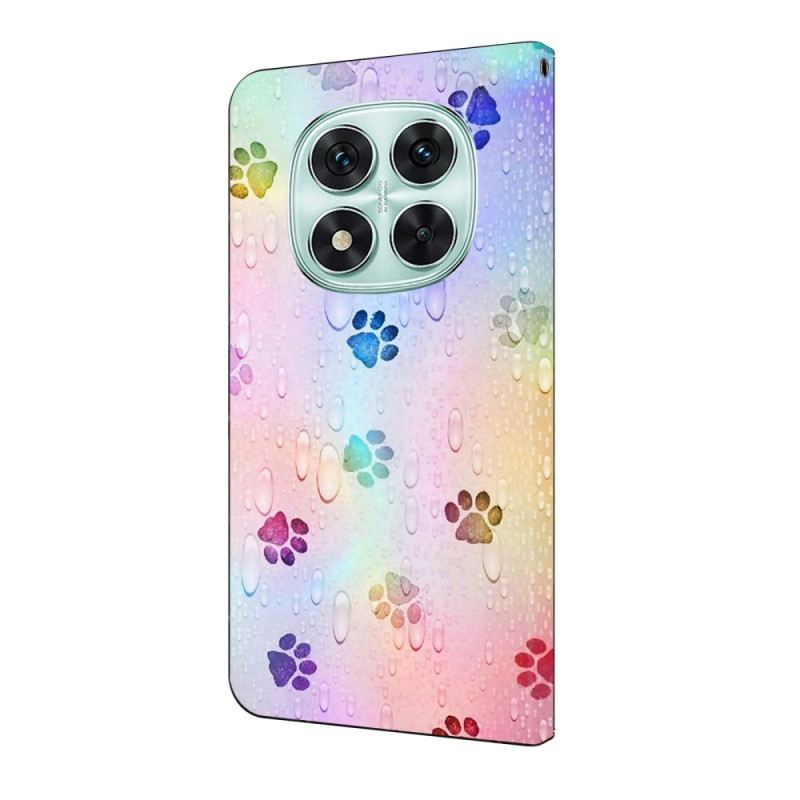 Kinyitható Bőrtok Xiaomi Redmi Note 14 Pro 4g Macskamancs-nyomok