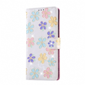 Kinyitható Bőrtok Xiaomi Redmi Note 14 Pro 4g Rfid-szűrős Virágminta