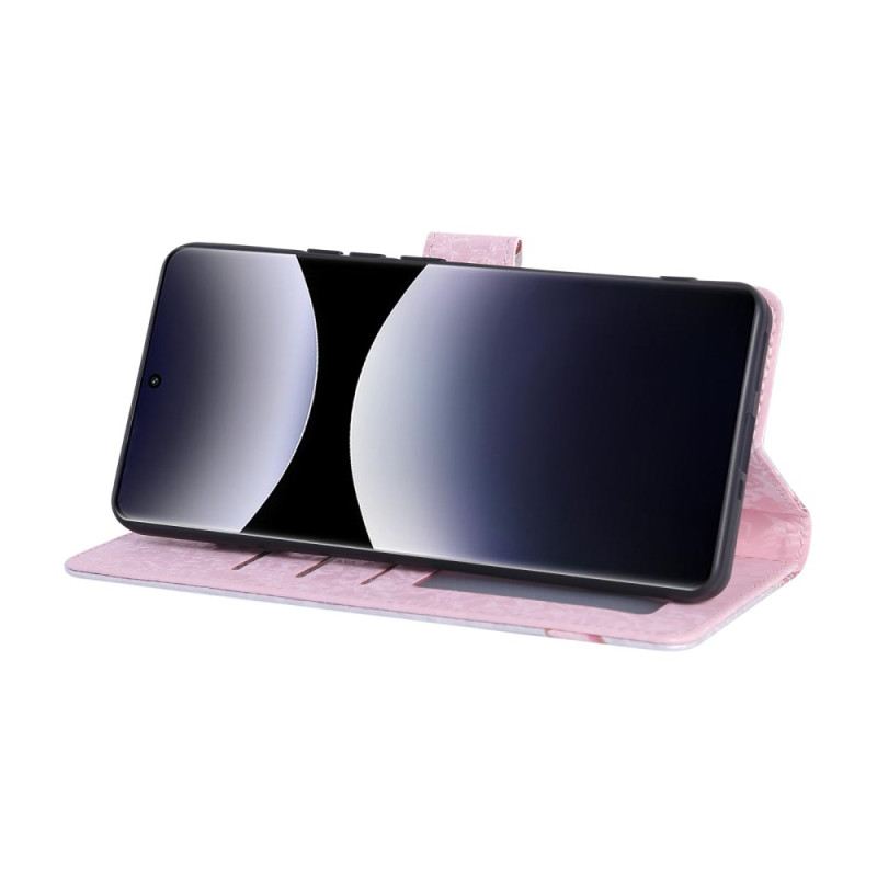 Kinyitható Bőrtok Xiaomi Redmi Note 14 Pro 4g Rfid-szűrős Virágminta