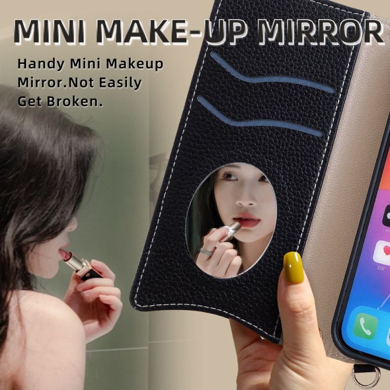 Kinyitható Tokok Xiaomi Redmi Note 14 Pro 4g Kétszínű Pénztárca Lánccal