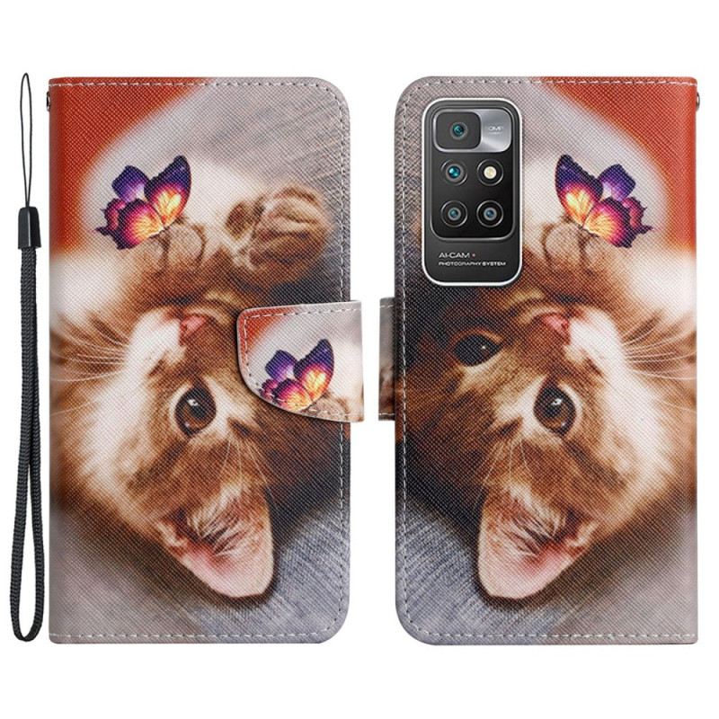 Fliptok / Bőrtok Xiaomi Redmi 10 A Cicám És A Pillangóm