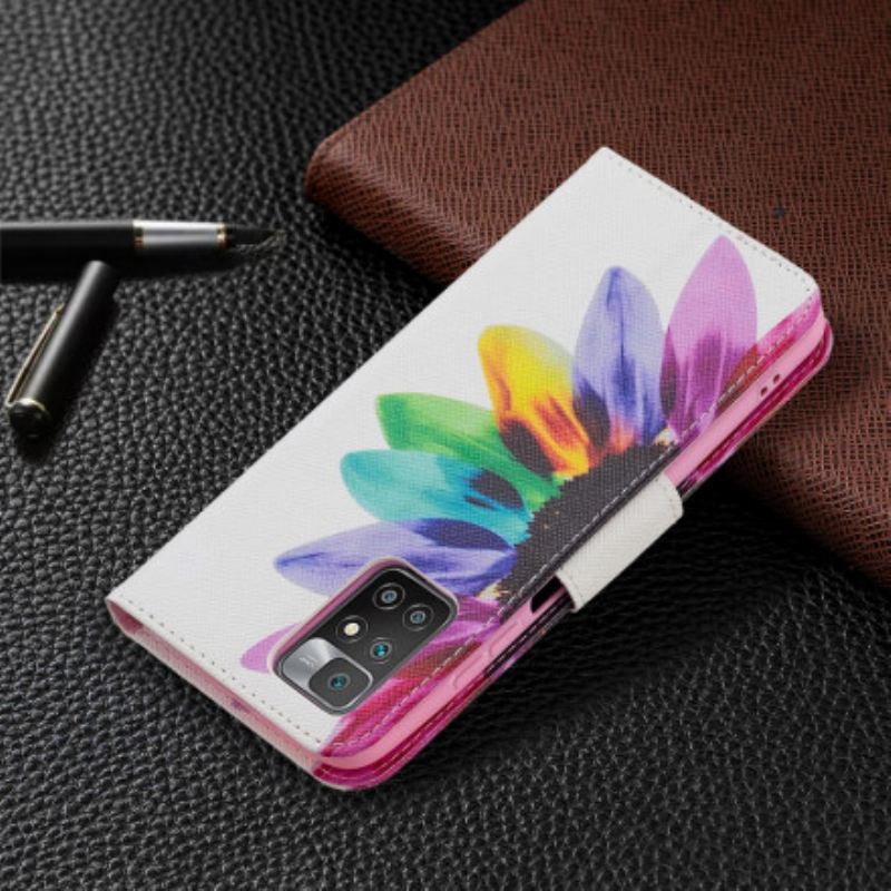 Fliptok / Bőrtok Xiaomi Redmi 10 Akvarell Virág