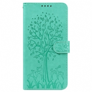 Fliptok / Bőrtok Xiaomi Redmi 10 Fa És Szarvas