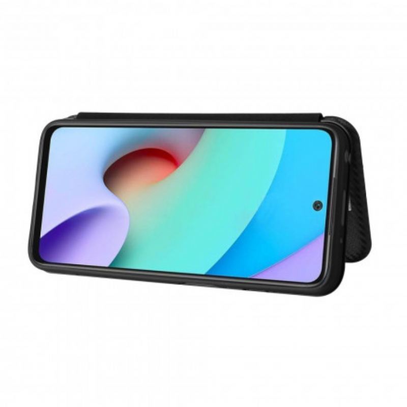 Fliptok Xiaomi Redmi 10 Bőrtok Színes Karbon Szilikon