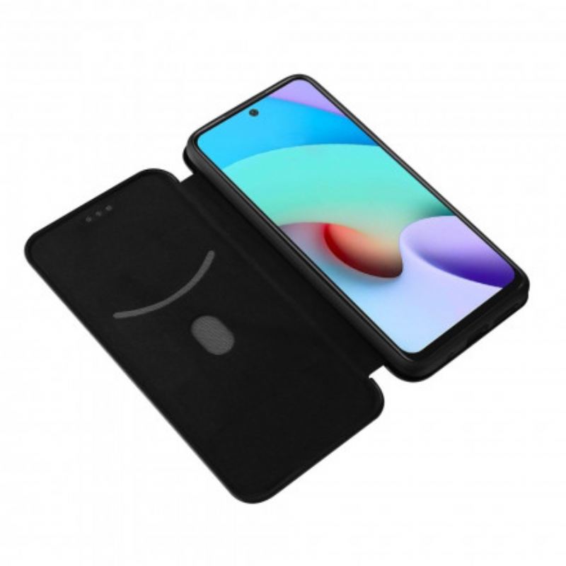 Fliptok Xiaomi Redmi 10 Bőrtok Színes Karbon Szilikon