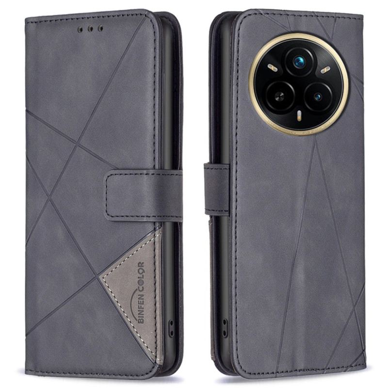 Bőrtok Realme 14 Pro 5g Binfen Szín Geometrikus Minta
