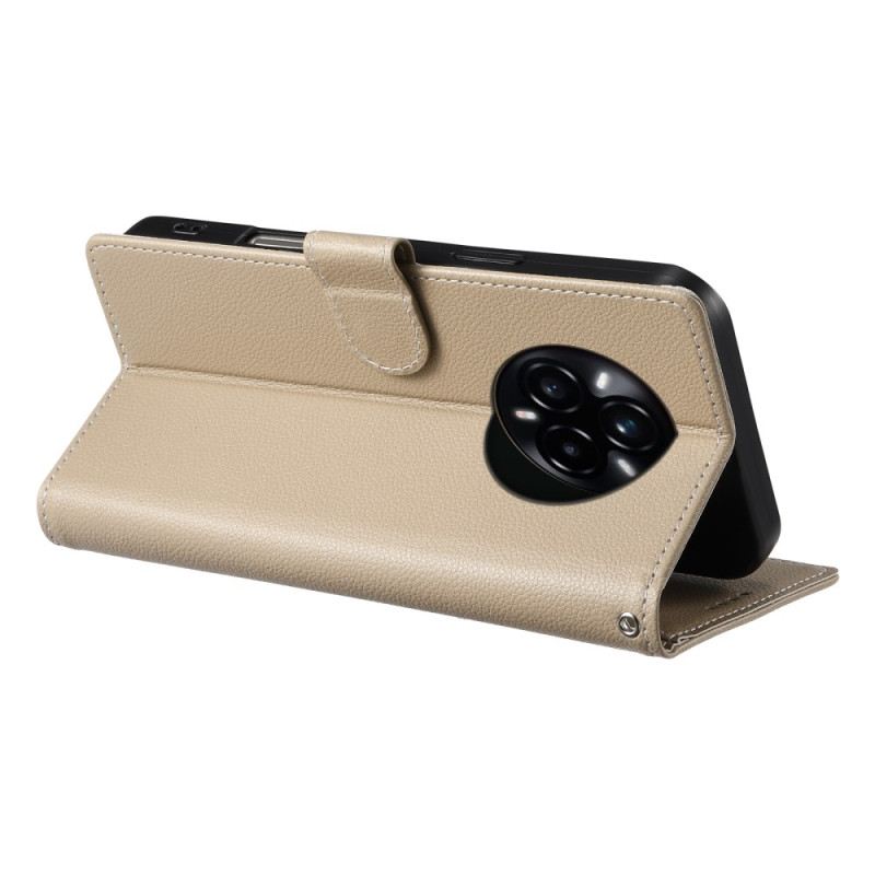 Bőrtok Realme 14 Pro 5g Egyszínű Bőrhatású Pánttal