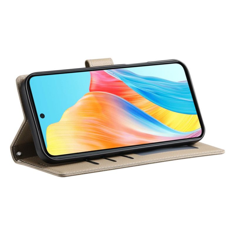 Bőrtok Realme 14 Pro 5g Egyszínű Bőrhatású Pánttal