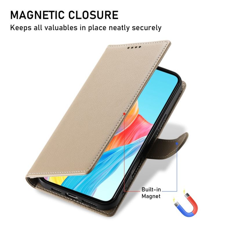 Bőrtok Realme 14 Pro 5g Egyszínű Bőrhatású Pánttal