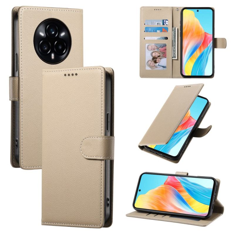 Bőrtok Realme 14 Pro 5g Egyszínű Bőrhatású Pánttal