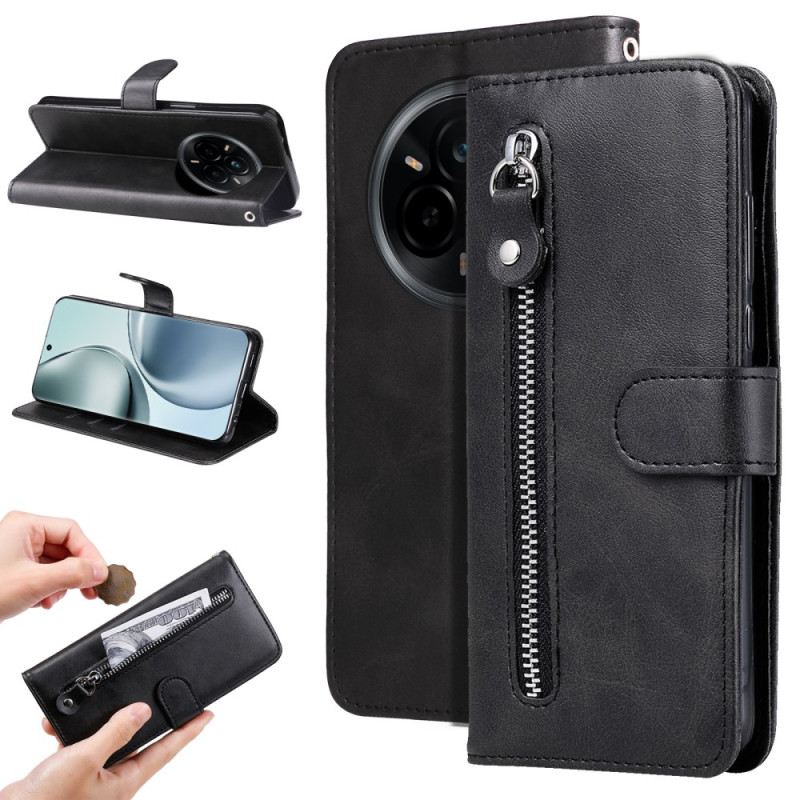 Bőrtok Realme 14 Pro 5g Elülső Cipzáras Zseb