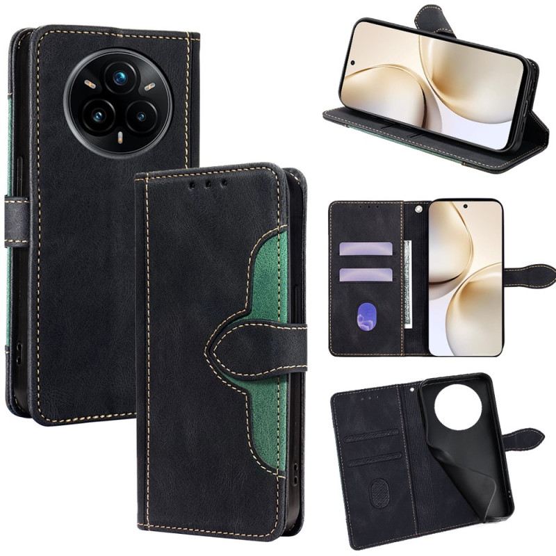 Bőrtok Realme 14 Pro 5g Kétszínű Virágmintás