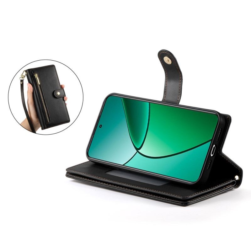 Bőrtok Realme 14 Pro 5g Pénztárca Kialakítás Pánttal És Vállpánttal