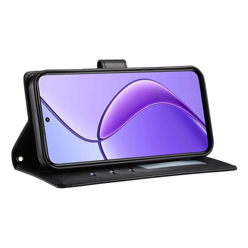 Bőrtok Realme 14 Pro 5g Steppelt Kialakítás Pánttal És Vállpánttal