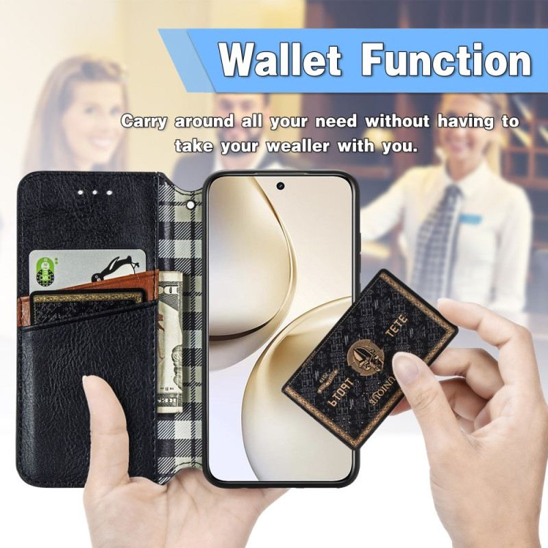 Fliptok Realme 14 Pro 5g Velúr Hatású Gyémánt Szegély