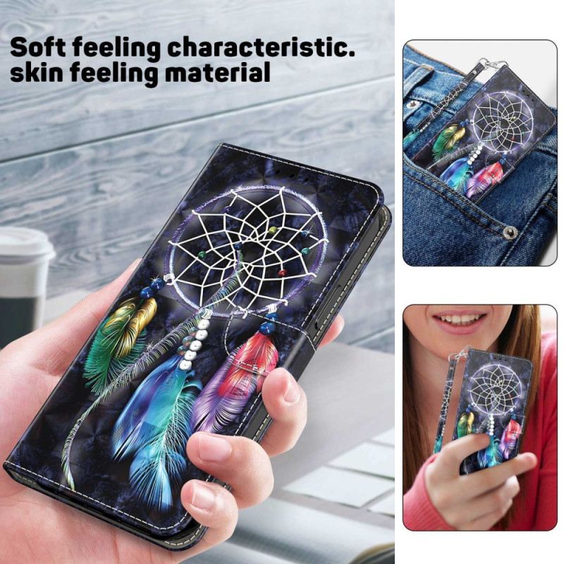 Fliptok / Bőrtok iPhone 14 szíjjal Szíjas Álomfogó