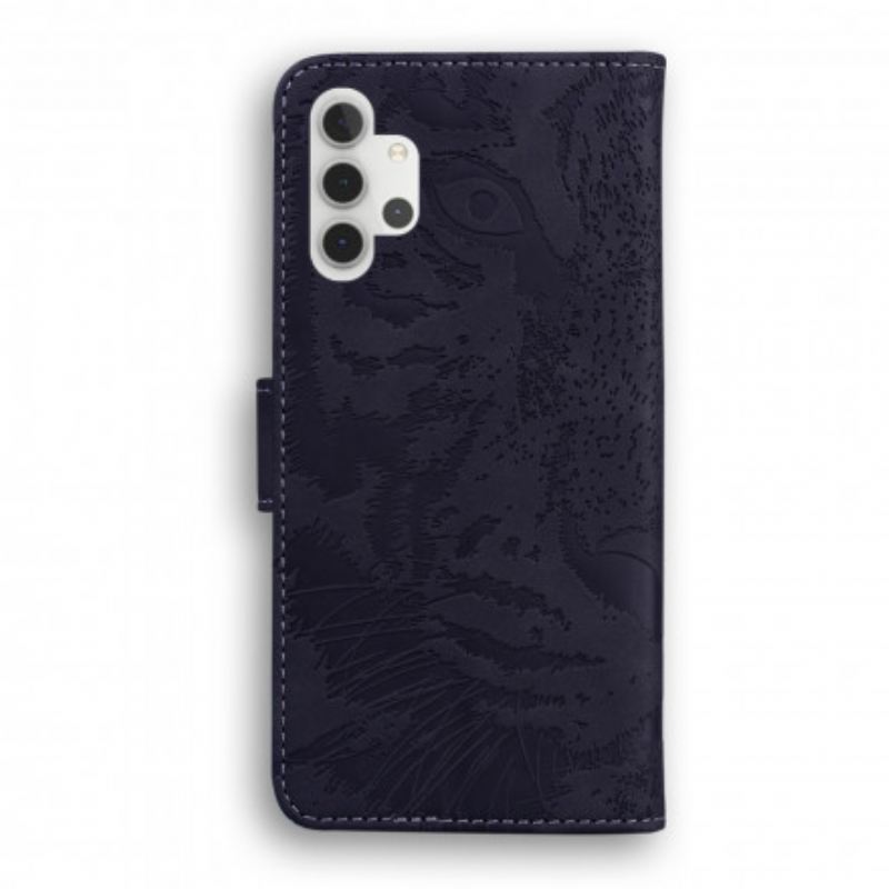 Fliptok / Bőrtok Samsung Galaxy A32 5G Tigris Arcnyomat