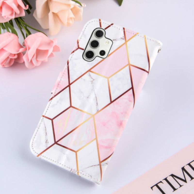 Kinyitható Tokok Samsung Galaxy A32 5G Geometrikus Márvány